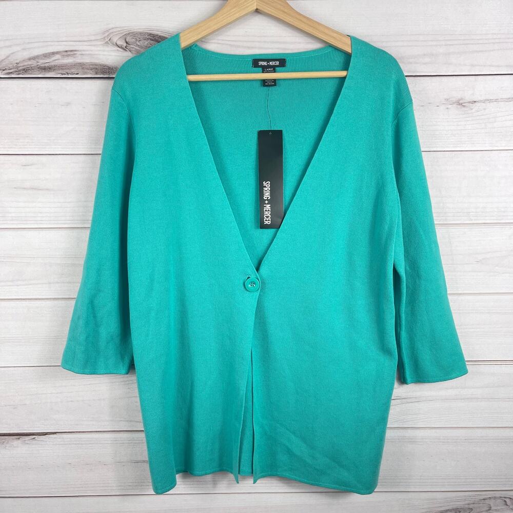 Spring Mercer One Button‎ Cardigan 3/4 Sleeve Women's Large NWT